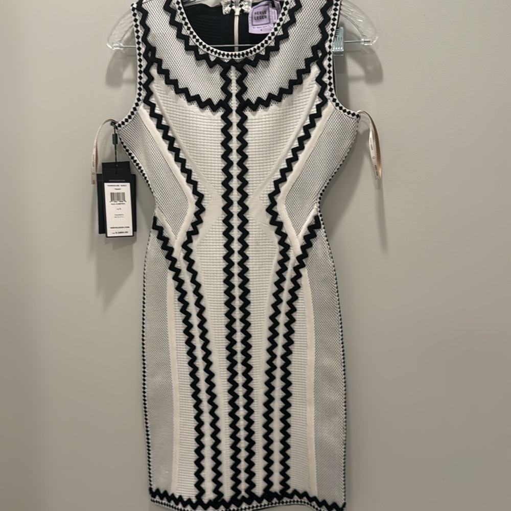Herve Leger Bandage Black and White IMAAN Dress Size S New w/Tags MSRP $1,890 - Picture 7 of 10